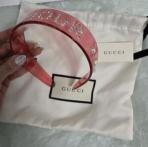 Gucci Pink Crystal Embellished Headband. As Seen On Taylor Swift